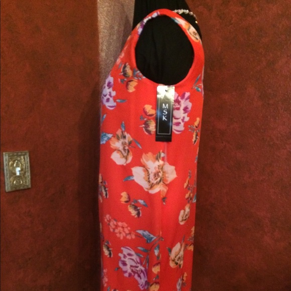 NWT MSK orange floral sheer dress - Picture 5 of 5